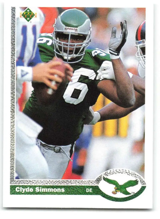 1991 Upper Deck #130 Clyde Simmons NM-MT Philadelphia Eagles Football Card - Football Card Single
