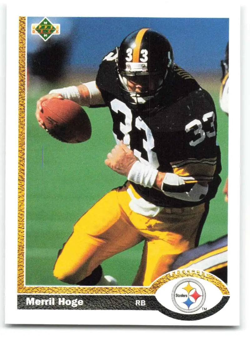 1991 Upper Deck #131 Merril Hoge NM-MT Pittsburgh Steelers Football Card - Football Card Single