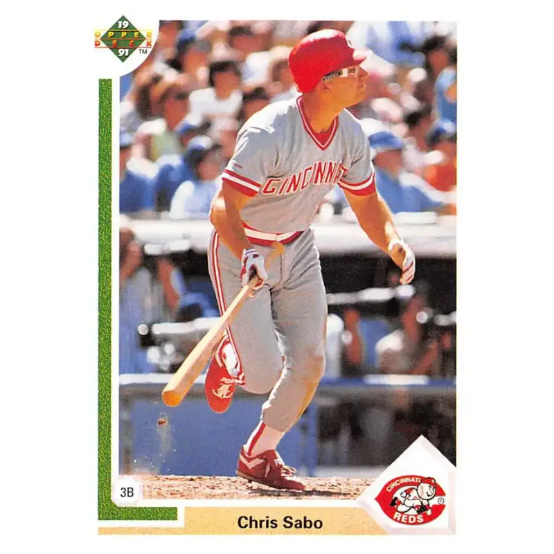 1991 Upper Deck #135 Chris Sabo EX Excellent Cincinnati Reds Baseball Card - Baseball Card Single