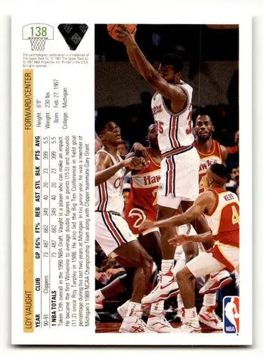 1991 Upper Deck #138 Loy Vaught Los Angeles Clippers Basketball Card ID:55711 - Basketball Card Single