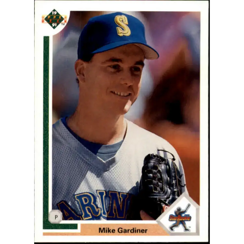 1991 Upper Deck #14 Mike Gardiner EX Excellent RC Rookie Seattle Mariners Baseball Card - Baseball Card Single