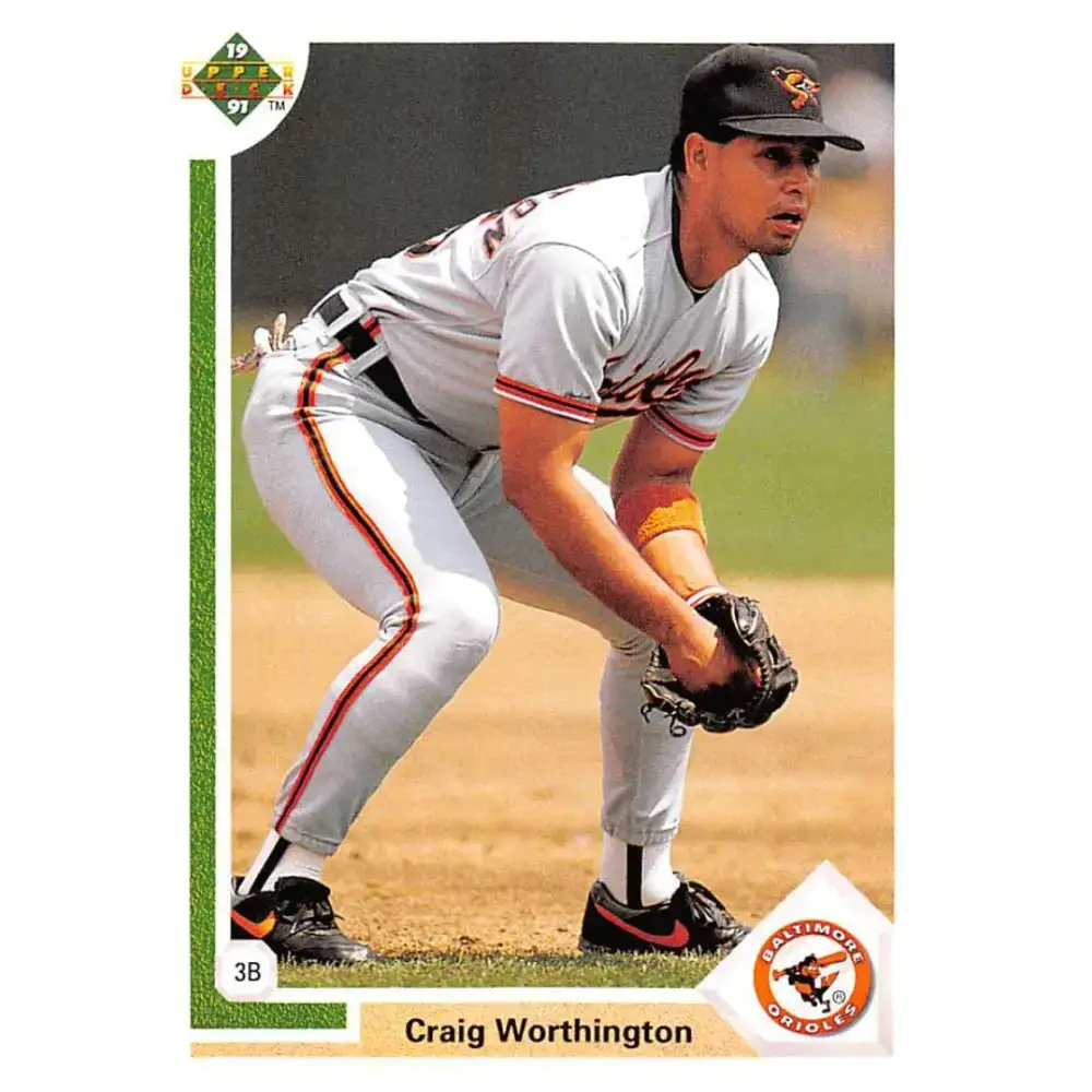 1991 Upper Deck #141 Craig Worthington EX Excellent Baltimore Orioles Baseball Card - Baseball Card Single