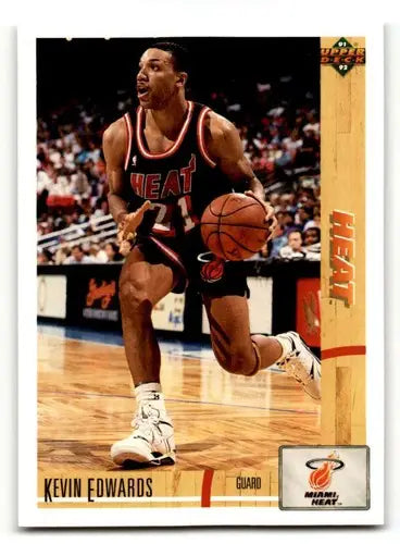 1991 Upper Deck #141 Kevin Edwards Miami Heat Basketball Cards NM Ne ID:55737 - Basketball Card Single
