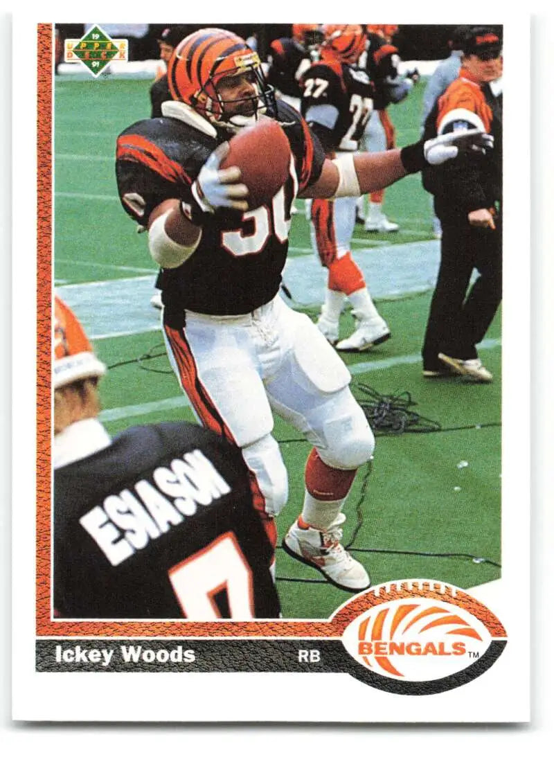1991 Upper Deck #145 Ickey Woods NM-MT Cincinnati Bengals Football Card - Football Card Single