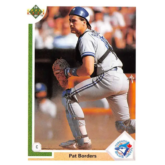1991 Upper Deck #147 Pat Borders EX Excellent Toronto Blue Jays Baseball Card