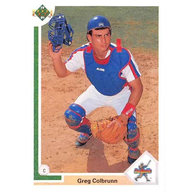 1991 Upper Deck #15 Greg Colbrunn EX Excellent RC Rookie Montreal Expos Baseball Card - Baseball Card Single