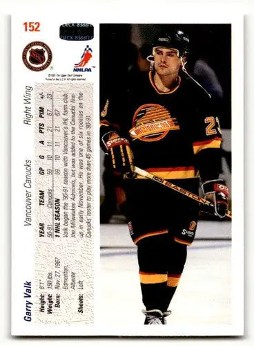 Original gloss Hockey card featuring Garry Valk from 1991 Upper Deck series