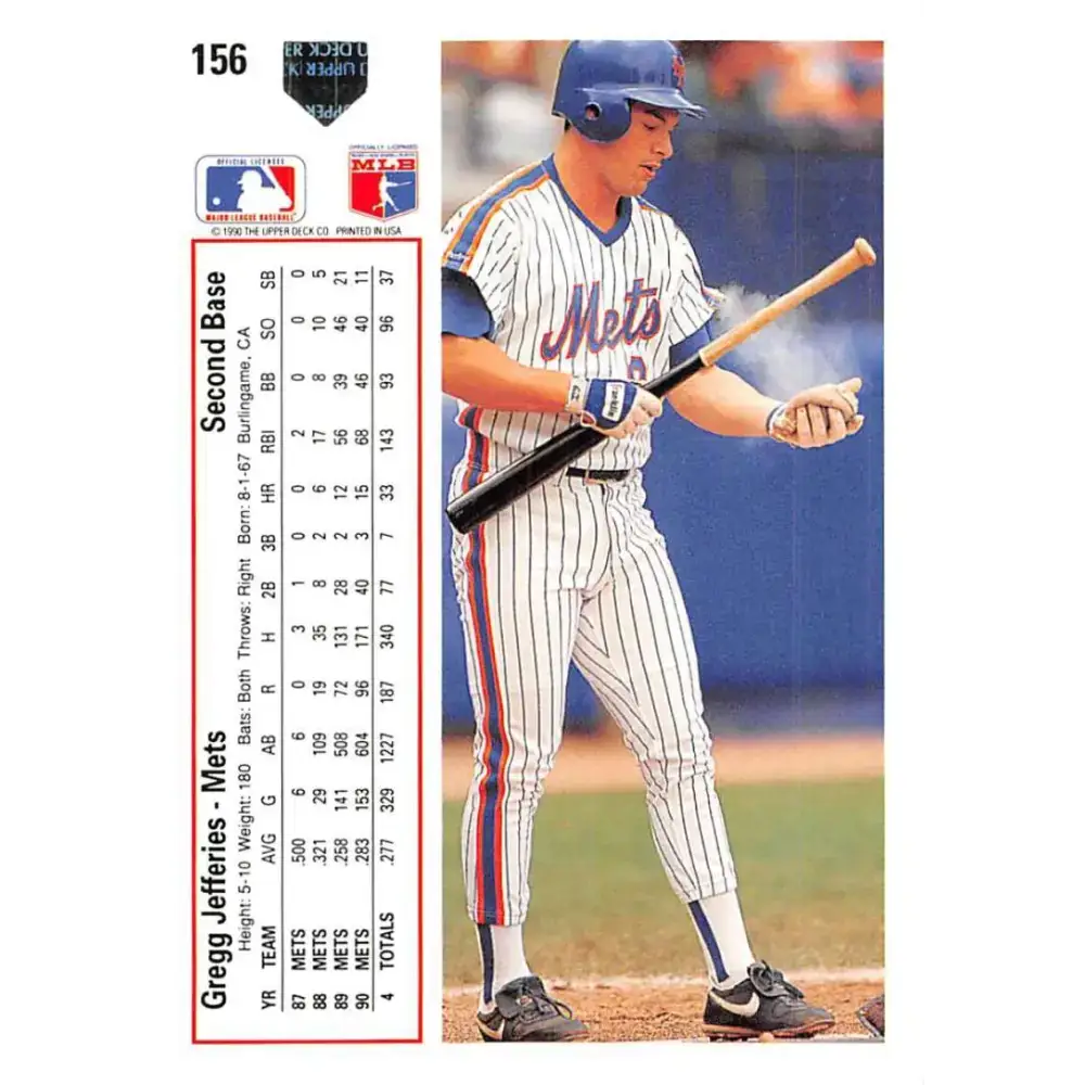 1991 Upper Deck #156 Gregg Jefferies EX Excellent New York Mets Baseball Card - Baseball Card Single