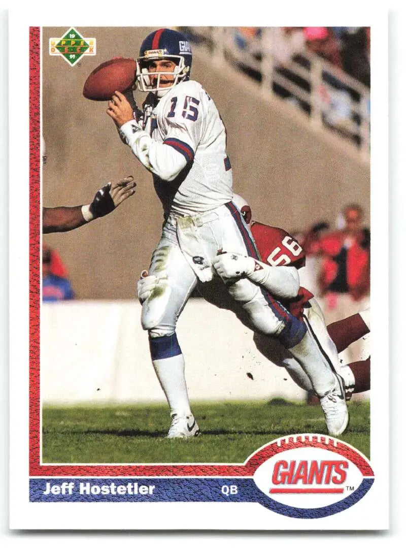 1991 Upper Deck #156 Jeff Hostetler NM-MT New York Giants Football Card - Football Card Single