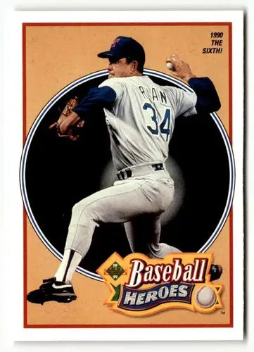 Original gloss Nolan Ryan baseball card from 1991 Upper Deck featuring Nolan Ryan