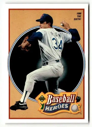 Nolan Ryan baseball card from 1991 Upper Deck Baseball Heroes collection
