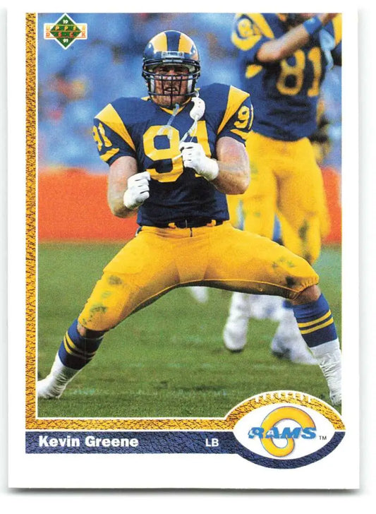 1991 Upper Deck #162 Kevin Greene NM-MT Los Angeles Rams Football Card - Football Card Single