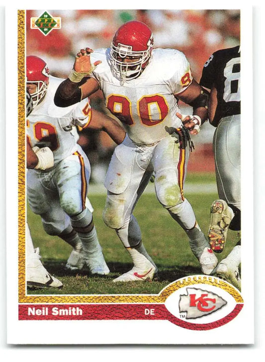 1991 Upper Deck #163 Neil Smith NM-MT Kansas City Chiefs Football Card - Football Card Single
