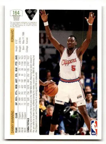 1991 Upper Deck #164 Danny Manning Los Angeles Clippers Basketball C ID:55725 - Basketball Card Single