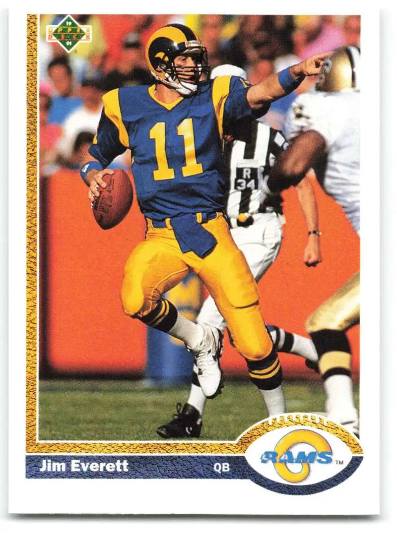 1991 Upper Deck #164 Jim Everett NM-MT Los Angeles Rams Football Card - Football Card Single
