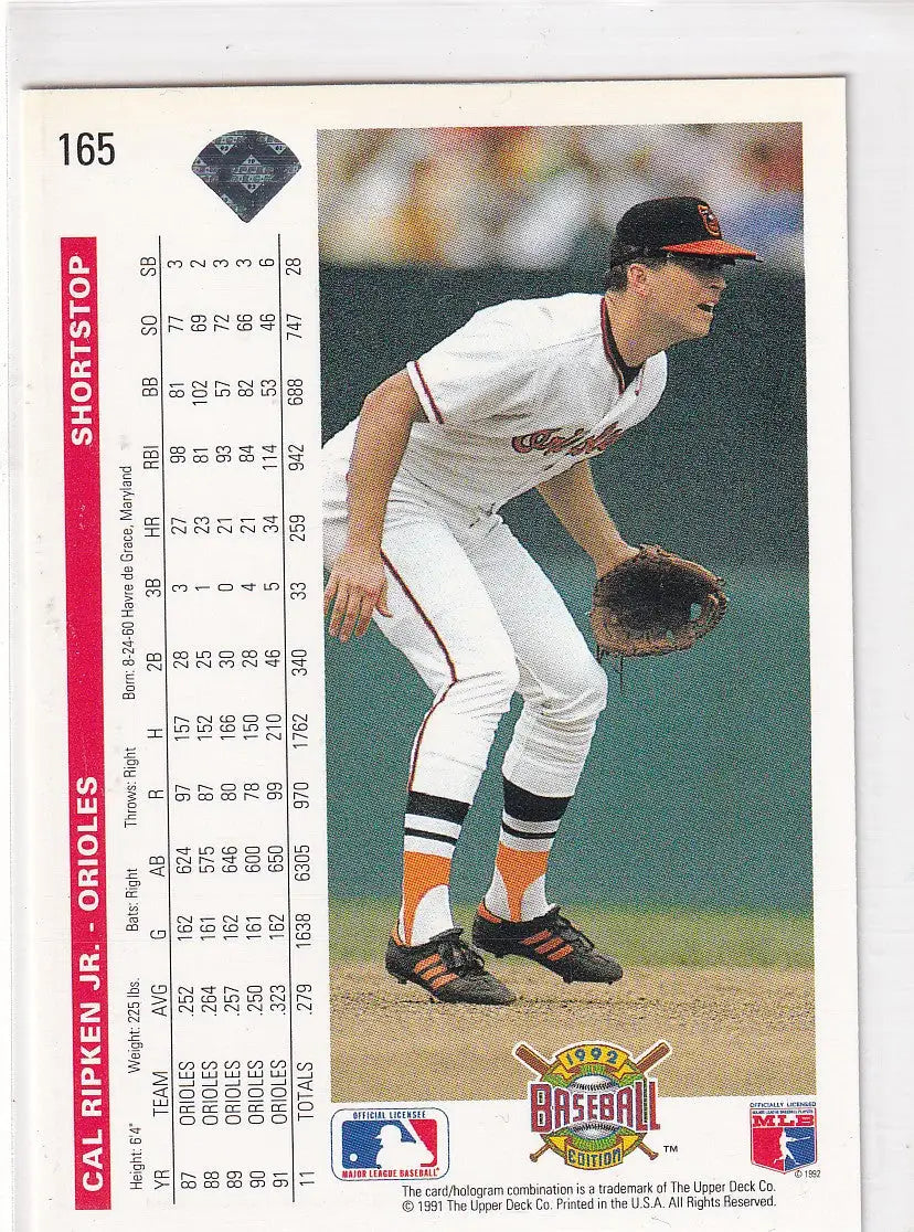 1991 UPPER DECK #165 CAL RIPKEN JR- BALTIMORE ORIOLES