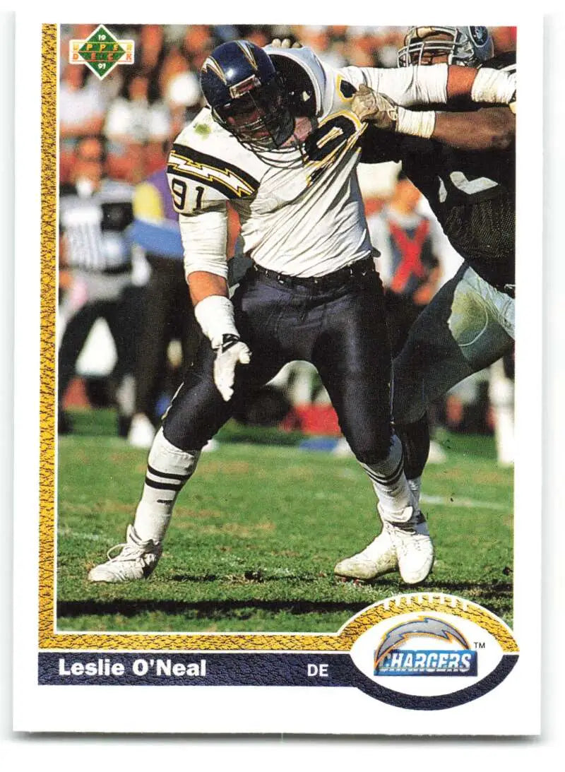1991 Upper Deck #168 Leslie O’Neal NM-MT San Diego Chargers Football Card - Football Card Single