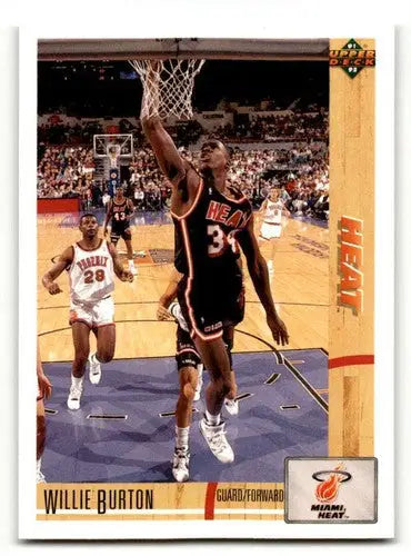 1991 Upper Deck #168 Willie Burton Miami Heat Basketball Cards NM Ne ID:55723 - Basketball Card Single