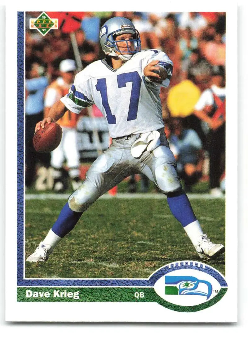 1991 Upper Deck #170 Dave Krieg NM-MT Seattle Seahawks Football Card - Football Card Single