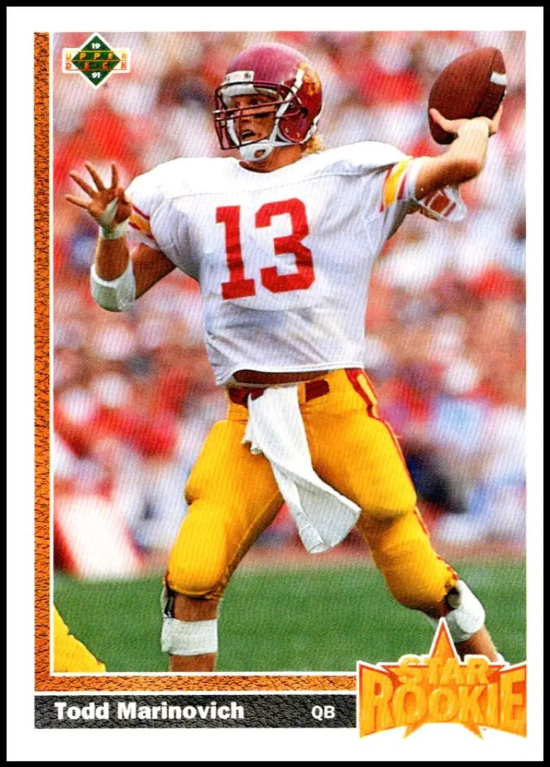 1991 Upper Deck #18 Todd Marinovich NM-MT RC Rookie Los Angeles Raiders Football Card - Football Card Single
