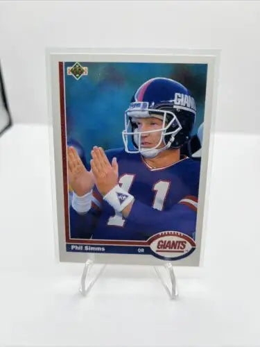 1991 Upper Deck #181 Phil Simms New York Giants trading card collectible image