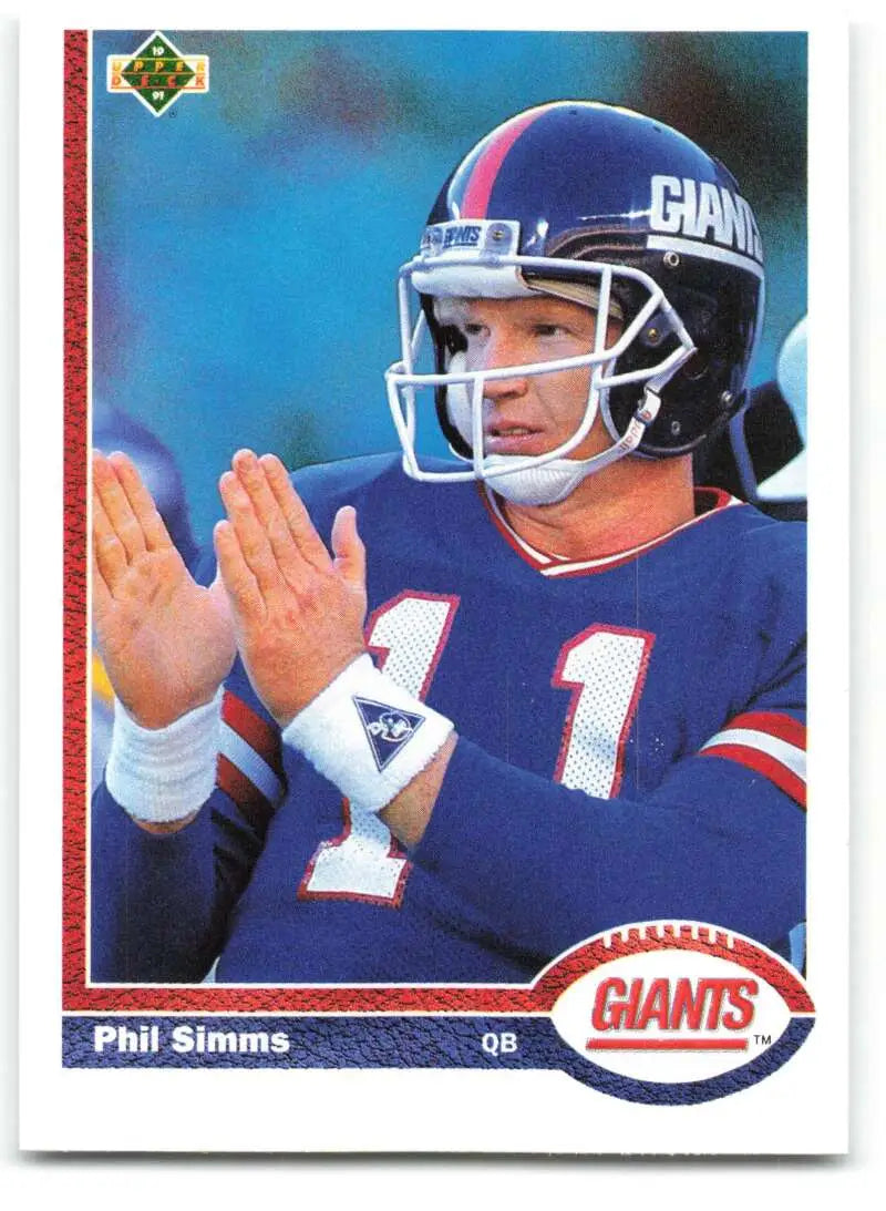 1991 Upper Deck #181 Phil Simms NM-MT New York Giants Football Card - Football Card Single
