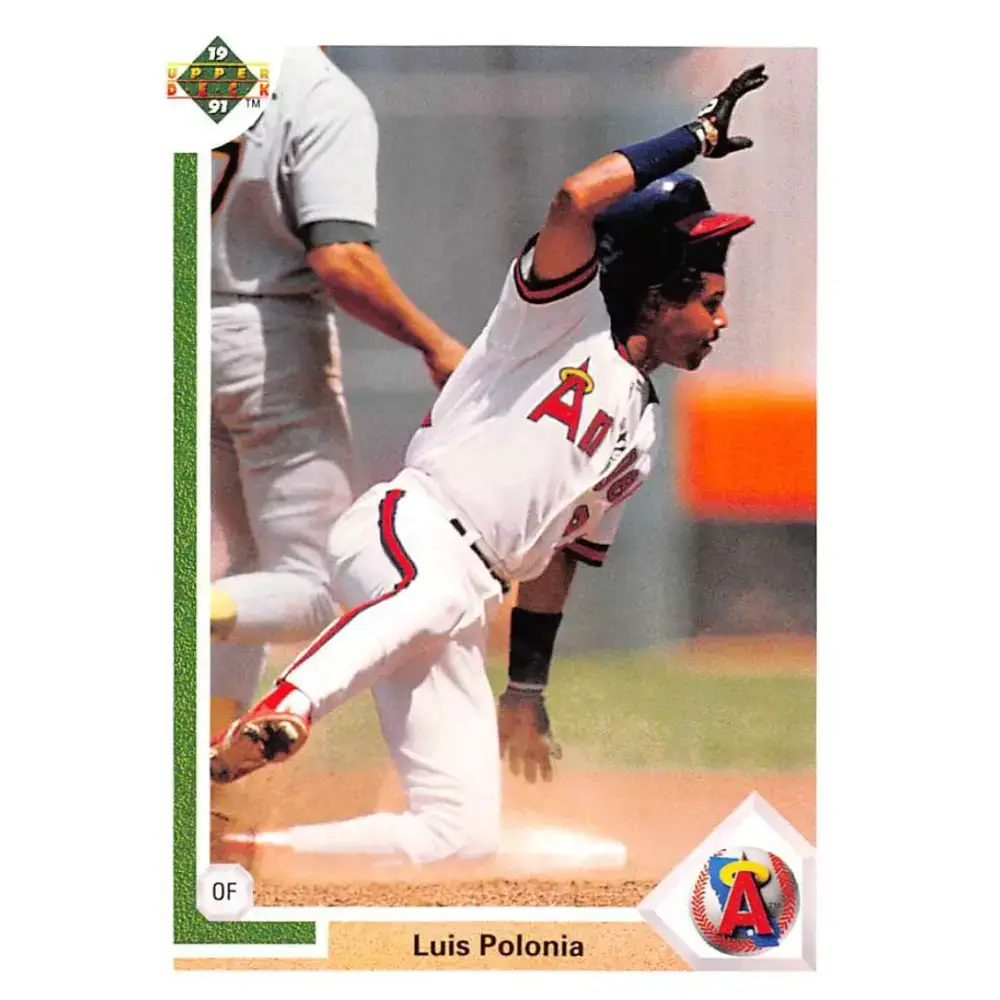 1991 Upper Deck #187 Luis Polonia EX Excellent California Angels Baseball Card - Baseball Card Single