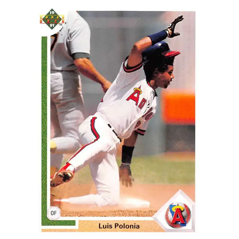 1991 Upper Deck #187 Luis Polonia EX Excellent California Angels Baseball Card - Baseball Card Single