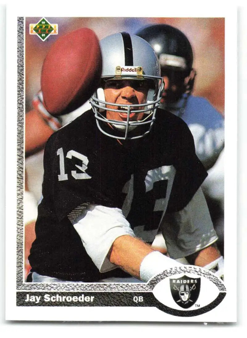 1991 Upper Deck #191 Jay Schroeder NM-MT Los Angeles Raiders Football Card - Football Card Single