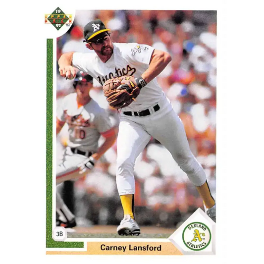 1991 Upper Deck #194 Carney Lansford EX Excellent Oakland Athletics Baseball Card