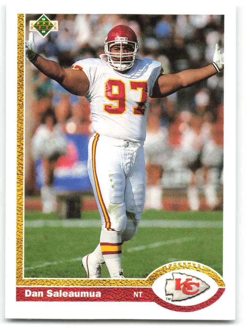1991 Upper Deck #196 Dan Saleaumua NM-MT Kansas City Chiefs Football Card - Football Card Single