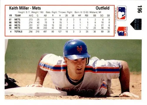 Original gloss 1991 Upper Deck Keith Miller baseball card with ID 45627