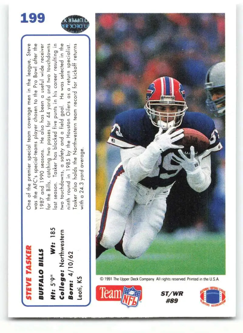 1991 Upper Deck #199 Steve Tasker NM-MT Buffalo Bills Football Card - Football Card Single