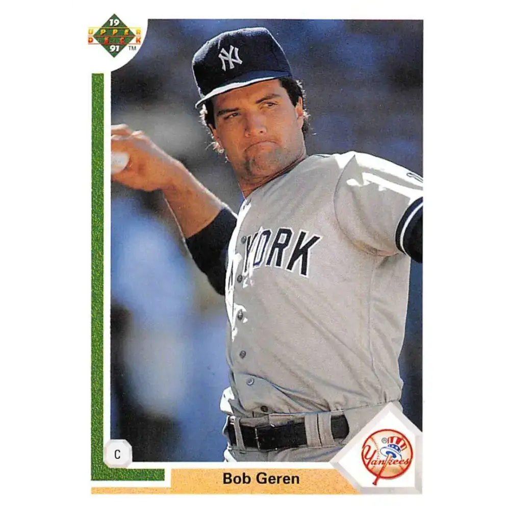 1991 Upper Deck #202 Bob Geren EX Excellent New York Yankees Baseball Card - Baseball Card Single