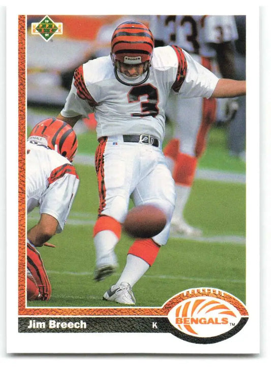 1991 Upper Deck #202 Jim Breech NM-MT Cincinnati Bengals Football Card - Football Card Single