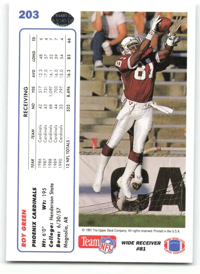 1991 Upper Deck #203 Roy Green NM-MT Phoenix Cardinals Football Card - Football Card Single