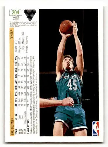 1991 Upper Deck #204 Eric Leckner Charlotte Hornets Basketball Cards ID:55718 - Basketball Card Single