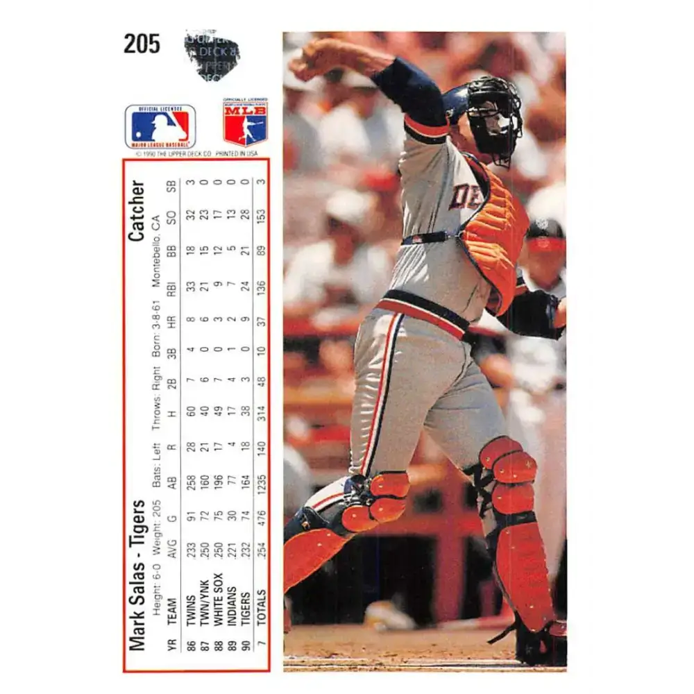 1991 Upper Deck #205 Mark Salas NM-MT Detroit Tigers Baseball Card - Baseball Card Single