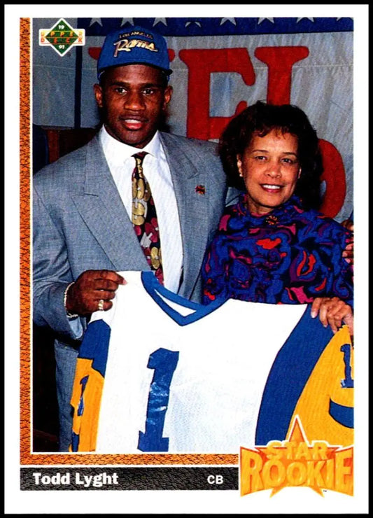 1991 Upper Deck #21 Todd Lyght NM-MT RC Rookie Los Angeles Rams Football Card - Football Card Single