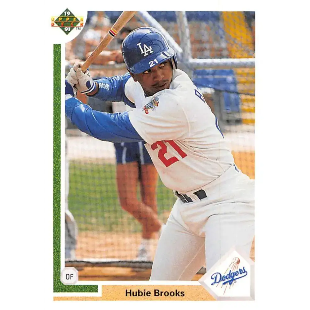 1991 Upper Deck #217 Hubie Brooks NM-MT Los Angeles Dodgers Baseball Card - Baseball Card Single