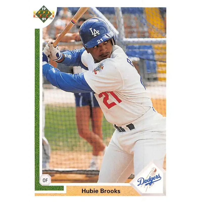 1991 Upper Deck #217 Hubie Brooks NM-MT Los Angeles Dodgers Baseball Card - Baseball Card Single