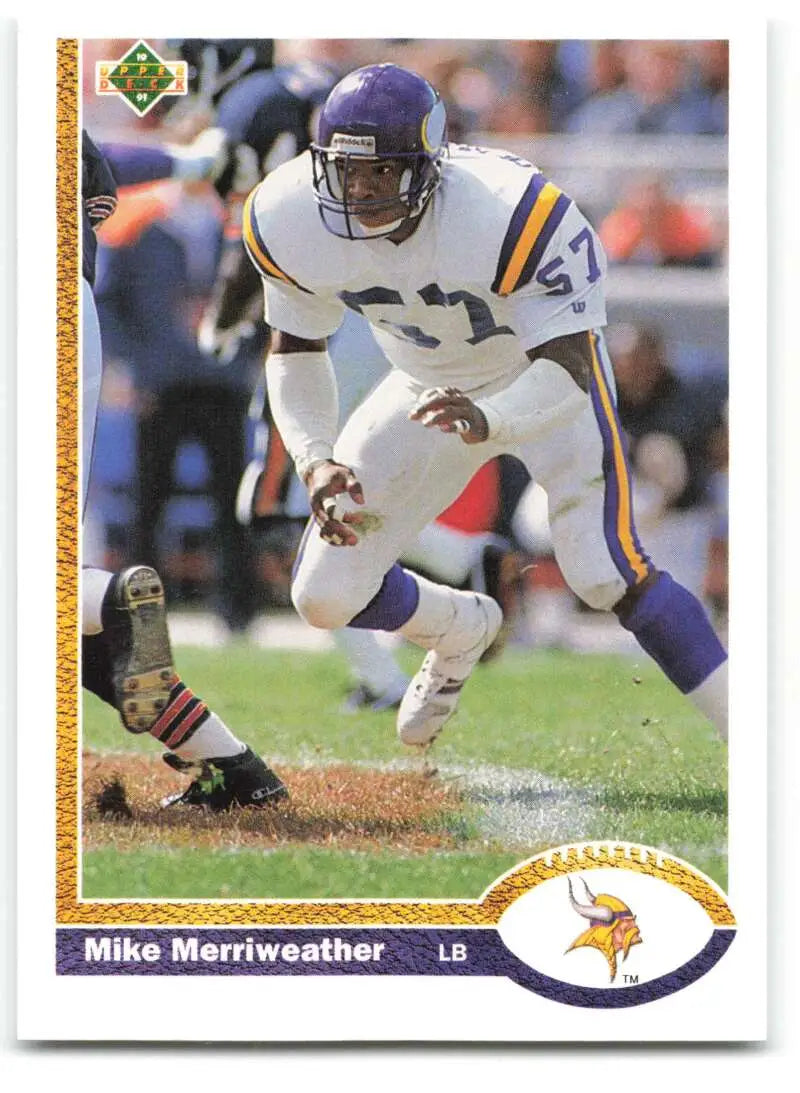 1991 Upper Deck #217 Mike Merriweather NM-MT Minnesota Vikings Football Card - Football Card Single