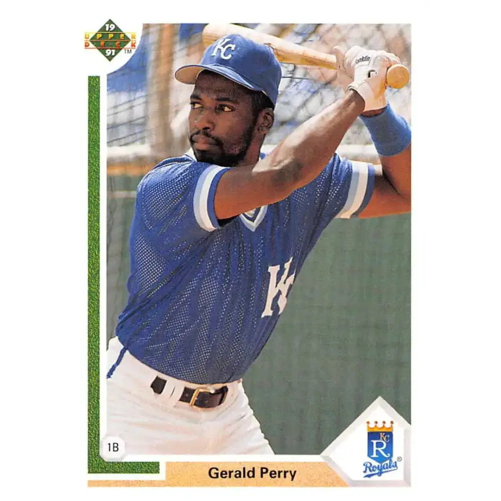1991 Upper Deck #219 Gerald Perry NM-MT Kansas City Royals Baseball Card - Baseball Card Single