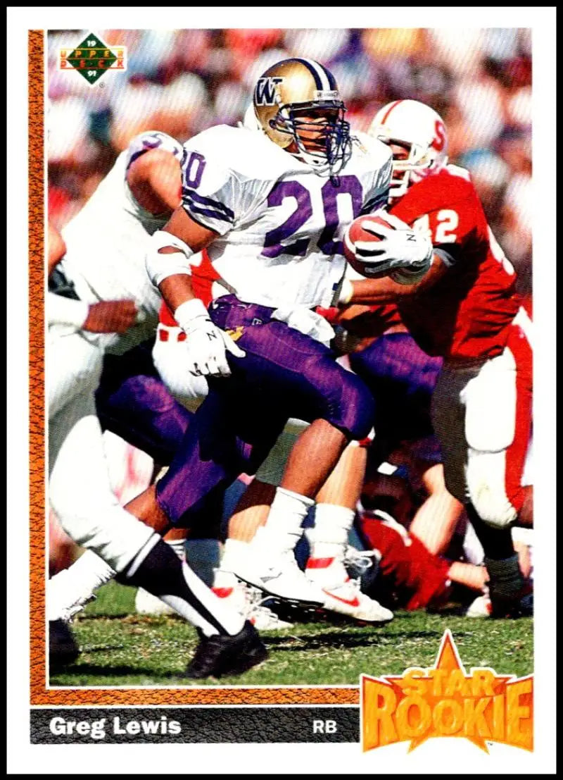 1991 Upper Deck #22 Greg Lewis NM-MT RC Rookie Denver Broncos Football Card - Football Card Single