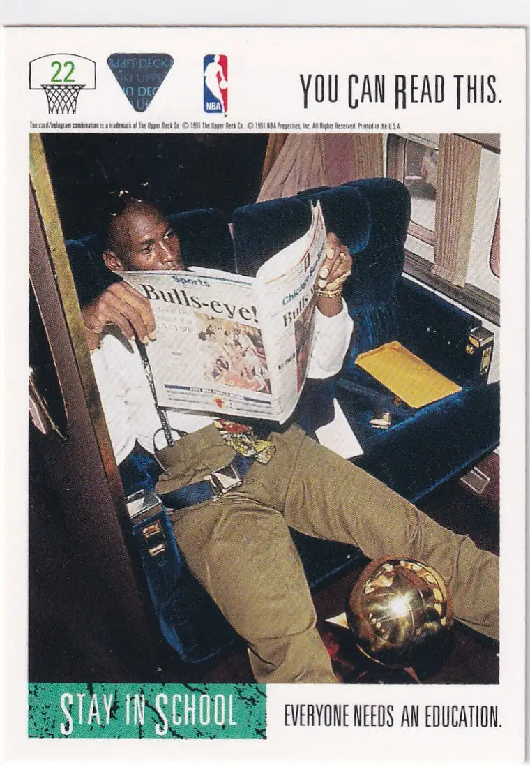 1991 UPPER DECK #22 YOU CAN READ THIS MICHAEL JORDAN- CHICAGO BULLS - Basketball Card Single