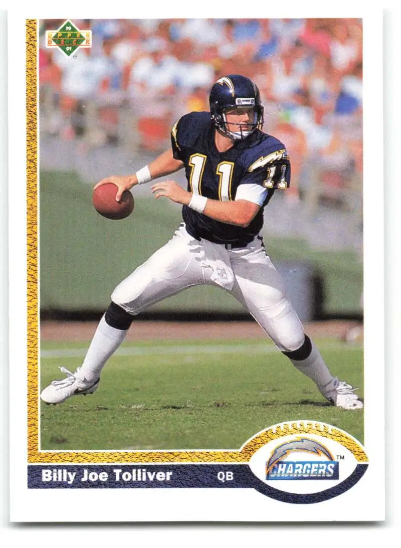 1991 Upper Deck #220 Billy Joe Tolliver NM-MT San Diego Chargers Football Card - Football Card Single