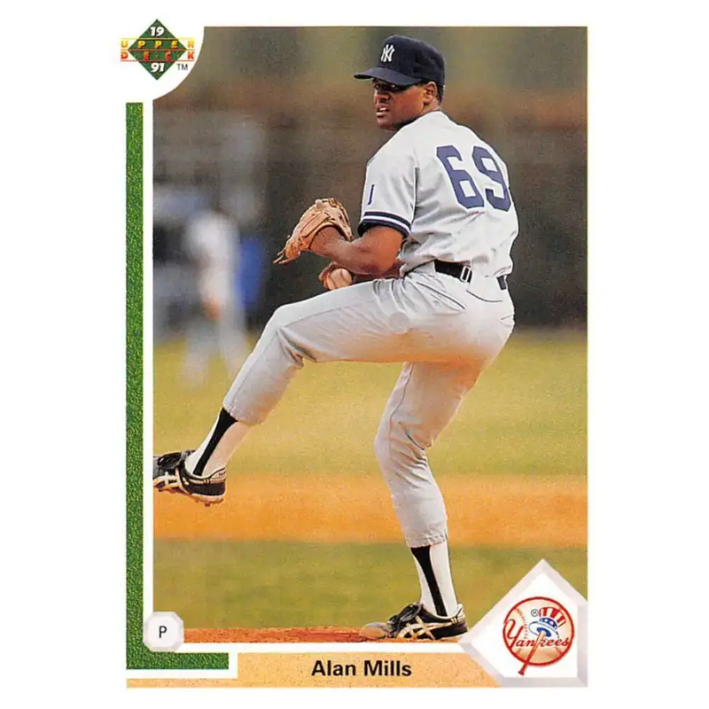 1991 Upper Deck #222 Alan Mills EX Excellent New York Yankees Baseball Card - Baseball Card Single