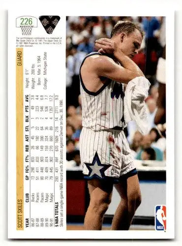 1991 Upper Deck #226 Scott Skiles Orlando Magic Basketball Cards NM ID:55735 - Basketball Card Single