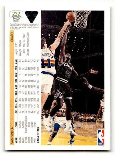 1991 Upper Deck #232 Sam Vincent Orlando Magic Basketball Cards NM N ID:55728 - Basketball Card Single