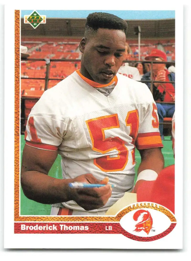 1991 Upper Deck #235 Broderick Thomas NM-MT Tampa Bay Buccaneers Football Card - Football Card Single
